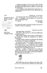 3. Edison did not apply for a U.S. patent until 13 March[removed]U.S. Pat. 180,857). He had filed a caveat on 27 September[removed]Doc[removed]and applied for provisional protection in Britain on 29 October (Brit. Pat. 3,762 [