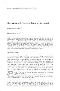 Hesitation and Semantic Planning in speech1