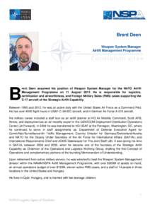 NATO Colored ID picture Brent Deen Weapon System Manager Airlift Management Programme