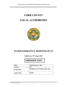 Microsoft Word - Cork County Local Authorities Flood Emergency Plan - Version 2.0 _Aug 2013_ - Abridged.doc