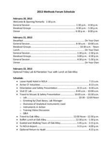 Microsoft Word[removed]Methods Forum Schedule