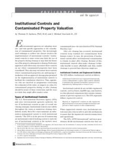 e n v i r o n m e n t  and the appraiser Institutional Controls and Contaminated Property Valuation