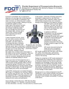 Florida Department of Transportation Research  Development of Laboratory Test Method to Replace the Simulated High-Temperature Fluidity Test BDK75[removed]