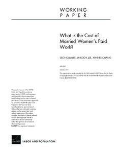 WORKING P A P E R What is the Cost of Married Women’s Paid Work?