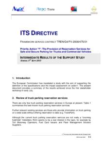 ITS DIRECTIVE FRAMEWORK SERVICE CONTRACT TREN/G4/FV[removed]Priority Action 