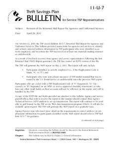 Thrift Savings Plan  11-U-7 BULLETIN