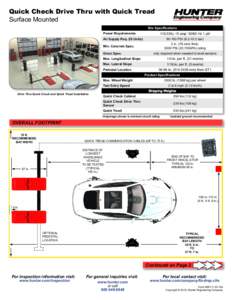 Quick Check Drive Thru with Quick Tread Surface Mounted Site Specifications Power Requirements  115/230v, 15 amp* 50/60 Hz 1 phƗ