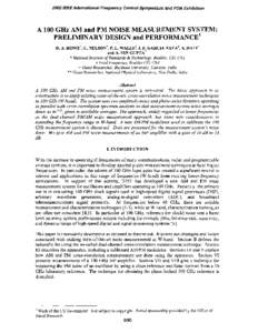 A 100 GHz AM and PM Noise Measurement System:  Preliminary Design and Performance