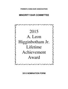 PENNSYLVANIA BAR ASSOCIATION  MINORITY BAR COMMITTEE 2015 A. Leon