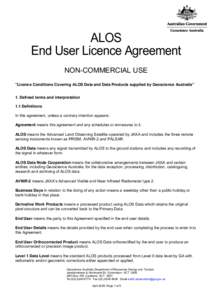 ALOS End User Licence Agreement NON-COMMERCIAL USE 