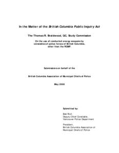 In the Matter of the British Columbia Public Inquiry Act