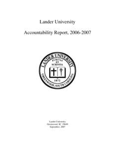 Lander College / American Association of State Colleges and Universities / South Carolina / Lander University