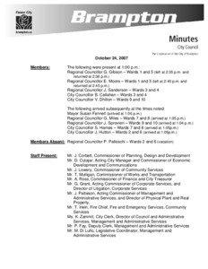 City Council Minutes dated Oct 24/07
