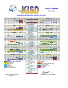 School Calendar[removed]KARNACK INDEPENDENT SCHOOL DISTRICT S 1 8