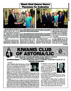 Page 29 Queens Gazette July 2, 2014  Mount Sinai Queens Honors Physicians For Dedication  More than 60 physicians were honored