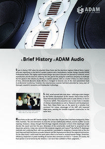 A  Brief History of ADAM Audio