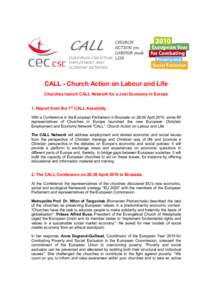 CALL  CHURCH ACTION on LABOUR and EUROPEAN CHRISTIAN LIFE