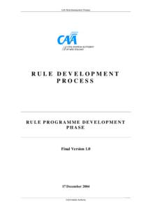 Rule Development Process - Rule Programme Development Phase