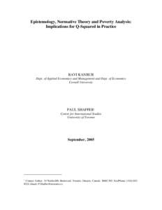 Q-Squared in Practice: Experiences of Combining Qualitative and Quantitative Approaches in Poverty Analysis