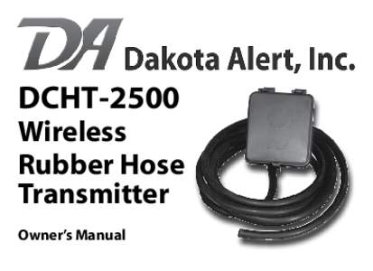 DCHT-2500 Wireless Rubber Hose Transmitter Owner’s Manual