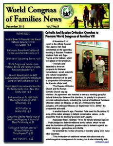 World Congress of Families News December 2013 IN THIS ISSUE