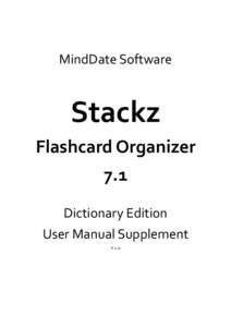 MindDate Software  Stackz Flashcard Organizer 7.1 Dictionary Edition