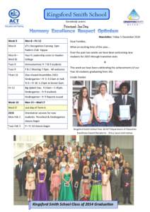 Everybody Learns  Principal: Jan Day Newsletter, Friday 5 December 2014 Week 9