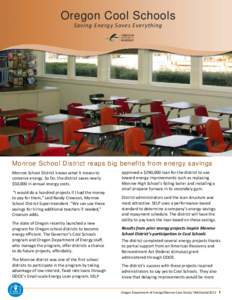 Monroe School District reaps big benefits from energy savings  Oregon Cool Schools Saving Energy Saves Everything  Monroe School District reaps big benefits from energy savings