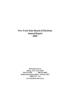 New York State Board of Elections Annual Report[removed]Steuben Street Albany, New York 12207