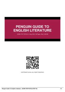 PENGUIN GUIDE TO ENGLISH LITERATURE JOOM1-PDF-PGTEL9 | 5 Aug, 2016 | 38 Pages | Size 1,400 KB COPYRIGHT © 2016, ALL RIGHT RESERVED