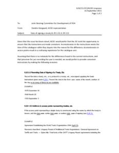 6JSC/CILIP/2/ACOC response  16 September 2011  Page 1 of 2    To: 