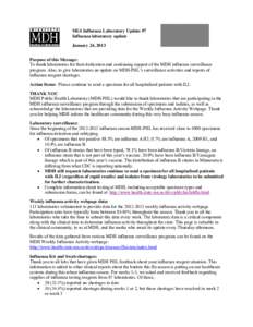 MLS Influenza Laboratory Update #7 Influenza laboratory update