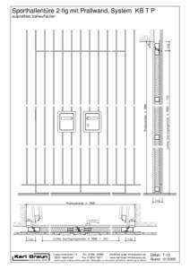 Sporthallentüre 2-flg mit Prallwand, System KB T P aufprallfest, ballwurfsicher