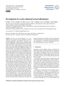 Atmos. Meas. Tech., 7, 2551–2566, 2014 www.atmos-meas-tech.net[removed]doi:[removed]amt[removed] © Author(s[removed]CC Attribution 3.0 License.  Development of a cavity-enhanced aerosol albedometer