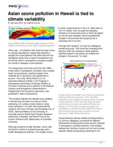 Asian ozone pollution in Hawaii is tied to climate variability