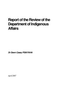 Review of the Department of Indigenous Affairs