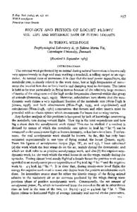 J. Exp. Biol), 41, With 8 text-figures Printed in Great Britain BIOLOGY AND PHYSICS OF LOCUST FLIGHT VIII. LIFT AND METABOLIC RATE OF FLYING LOCUSTS