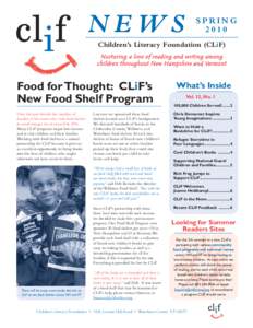 NEWS  SPRING[removed]Children’s Literacy Foundation (CLiF)