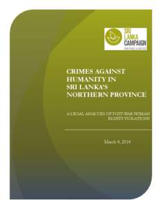 CRIMES AGAINST HUMANITY IN SRI LANKA’S NORTHERN PROVINCE A LEGAL ANALYSIS OF POST-WAR HUMAN RIGHTS VIOLATIONS