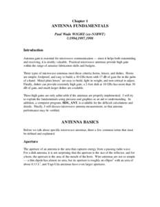 Chapter 1  ANTENNA FUNDAMENTALS Paul Wade W1GHZ (ex-N1BWT) ©1994,1997,1998 Introduction