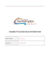 DISABILITY ACCESS FACILITATION PLAN NAME OF AIRPORT: Kalbarri Aerodrome  OPERATED BY: