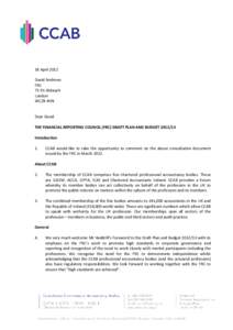 Auditing / Professional accountancy bodies / Consultative Committee of Accountancy Bodies / Financial Reporting Council / Institute of Chartered Accountants in England and Wales / Chartered Accountants Ireland / Australian Accounting Standards Board / Audit / Institute and Faculty of Actuaries / Accountancy / Business / Economy of the United Kingdom