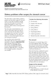 MAC11886_Dietary problems after surgery for stomach cancer _final proof_AME_09indd