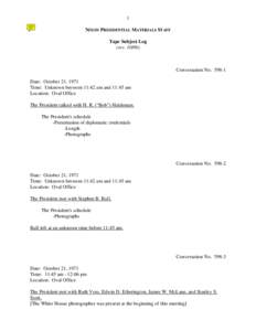 Richard Nixon / Oval Office / John Ehrlichman / Kenneth Reese Cole /  Jr. / Alexander Butterfield / Ron Ziegler / John F. Kennedy / Politics of the United States / United States / Military personnel