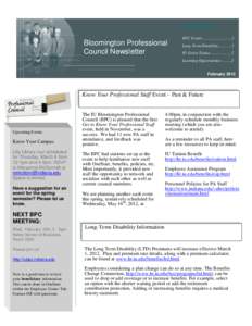 Inside this issue  Bloomington Professional Council Newsletter  BPC Events…………………....1