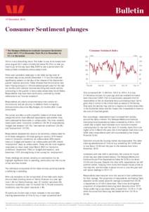 Bulletin 10 December 2014 Consumer Sentiment plunges  • The Westpac-Melbourne Institute Consumer Sentiment