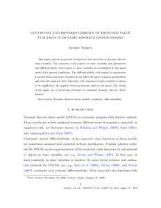 Continuity and differentiability of expected value functions in dynamic discrete choice models