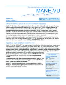 Mid-Atlantic/Northeast Visibility Union  MANE-VU Spring 2007 Volume 3, Issue 1