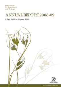 Department for Environment and Heritage ANNUAL REPORT[removed]July 2008 to 30 June 2009