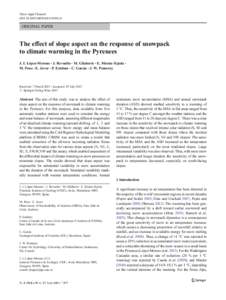Theor Appl Climatol DOI[removed]s00704[removed]ORIGINAL PAPER  The effect of slope aspect on the response of snowpack